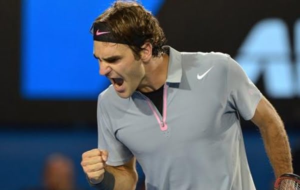 "Me  siento afortunado al haber ganado porque mi rival jugó muy bien" dijo Federer al término del juego con Tsonga por cuartos en Australia. Foto: AFP, en Télam