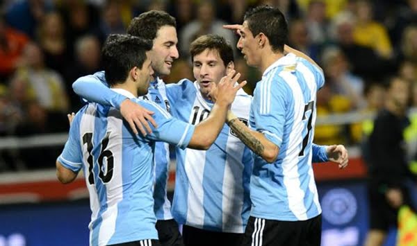 Agüero, Higuaín, Messi y Di María, los cuatro fantásticos. Foto: La Nación.