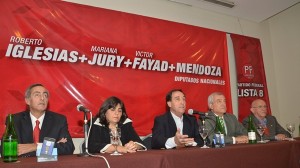 Fayad, Juri, Iglesias, Innocente y Puga, la mesa de campaña de los radicales disidentes en el Partido Federal. Foto: Gentileza.