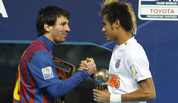 Saludo de cracks: Messi y Neymar. Foto: Archivo