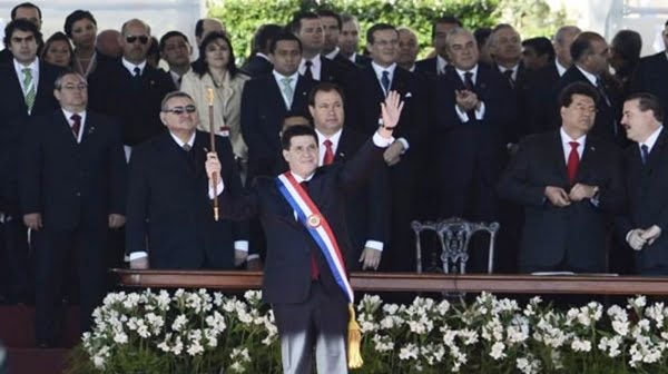 El presidente Cartes durante la ceremonia de asunción. Foto: Andrés Cristaldo en ABC Color