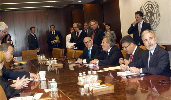 Los cancilleres del Mercosur se reunieron con el secretario general de la ONU, Ban Ki-moon. 