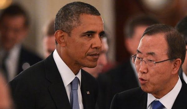 Barack Obama y Ban Ki-moon durante el desarrollo de la agenda de la Cumbre del G20 en San Petersburgo. 