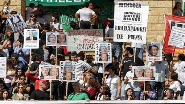 El 27 de marzo los periodistas de Mendoza protagonizaron un paro histórico con altísimo acatamiento. Foto: Gentileza Marcelo Aguilar