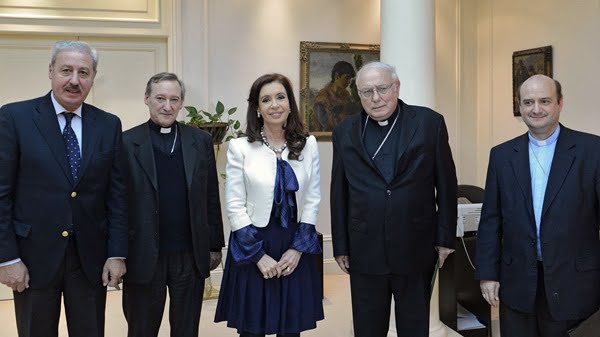 La presidenta Cristina Fernández recibió este jueves a la cúpula de la Iglesia argentina. Foto: Télam