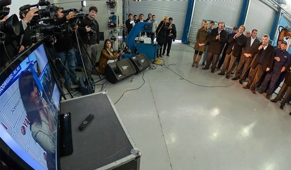 Por teleconferencia, la Presidenta participó del lanzamiento de una nueva línea de producción de la empresa metalmecánica Tassaroli, de San Rafael. Foto: Prensa Gobierno de Mendoza
