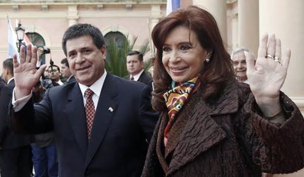 Cristina Fernández y el presidente Cartes en Asunción, donde se reunieron este miércoles. Foto: Télam