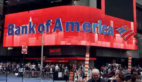 El Bank of America fue multado con 16.500 millones de dólares por la corrupción desplegada en la formación y estallido de la burbuja inmobiliaria.  