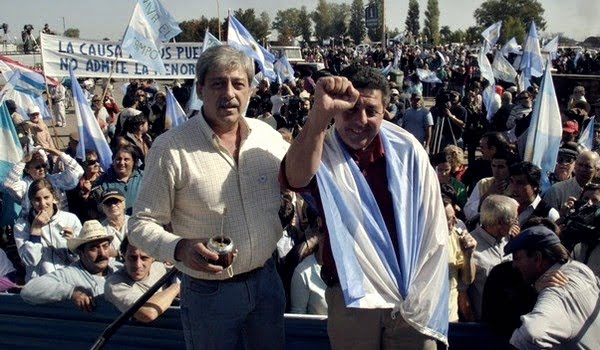 Eduardo Buzzi y Alfredo De Angeli ganaron fama aliados en la guerra de las patronales del campo contra el kirchnerismo, en 2008. Hoy, De Angeli está con Macri y Buzzi con Massa. Foto: Archivo