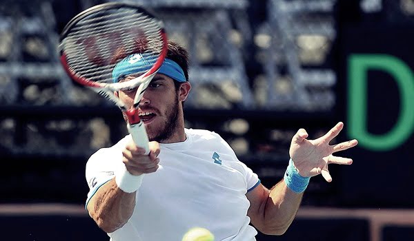 Leonardo Mayer ganó el primer punto de Argentina contra Israel. Foto:  Télam