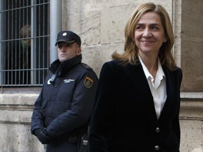 File photo of Spain's Princess Cristina arriving at a courthouse in Palma de Mallorca