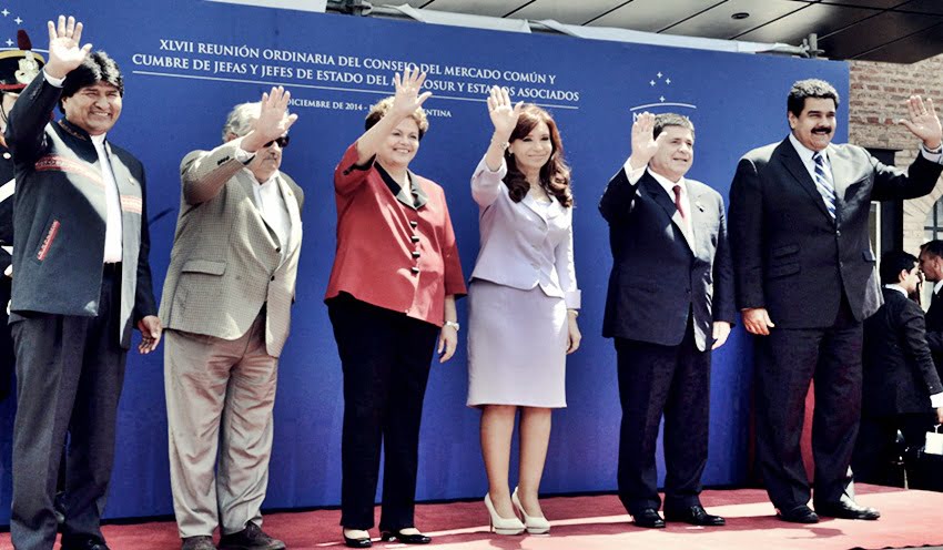 Los presidentes participantes en la Cumbre del Mercosur que se desarrollo en Paraná. Foto: Télam