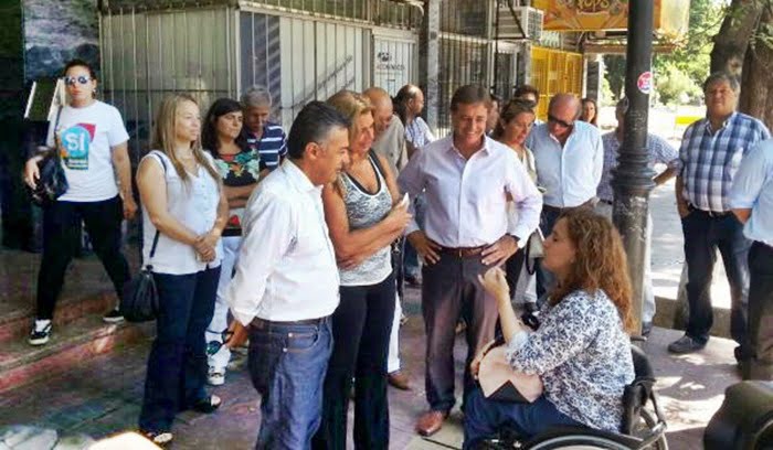 Alfredo Cornejo y Laura Montero, la fórmula radical para la Gobernación, con Gabriela Michetti, enviada nacional del Pro para la firma de la alianza opositora provincial.