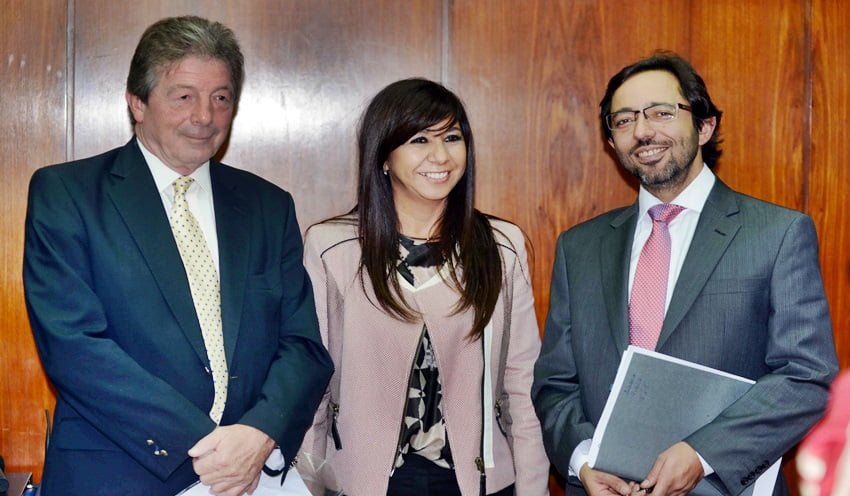 Ricardo Pettignano, Miriam Gallardo y Fernando Simón, los postulantes de Pérez para el Tribunal de Cuentas, la Suprema Corte y la Fiscalía de Estado. Foto: Prensa Senado de Mendoza