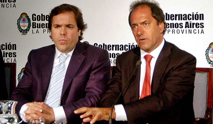 Alberto Pérez, jefe de Gabinete de la Provincia de Buenos Aires y de la campaña del sciolismo, y Daniel Scioli. Foto: Archivo