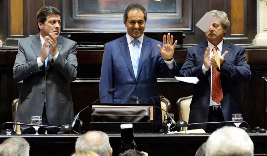 Scioli habilitó este lunes el periodo de sesiones ordinarias de la Legislatura bonaerense. Foto: Télam