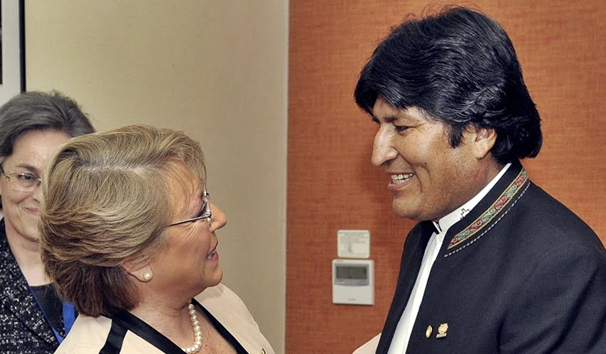 Michelle Bachelet y Evo Morales están enfrentados por la salida al mar de Bolivia. Foto: Archivo
