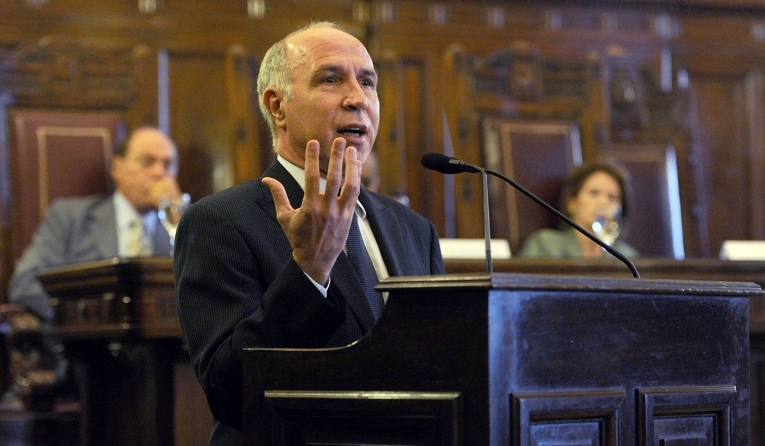 télam Buenos Aires 06/03/2012 El presidente de la Corte Suprema de Justicia, Ricardo Lorenzetti, encabeza el acto de apertura del año judicial en el que presenta las actividades institucionales relevantes para 2012, ante la presencia de representantes de los tres poderes del Estado.Foto: María Candelaria Lagos/Télam/ef