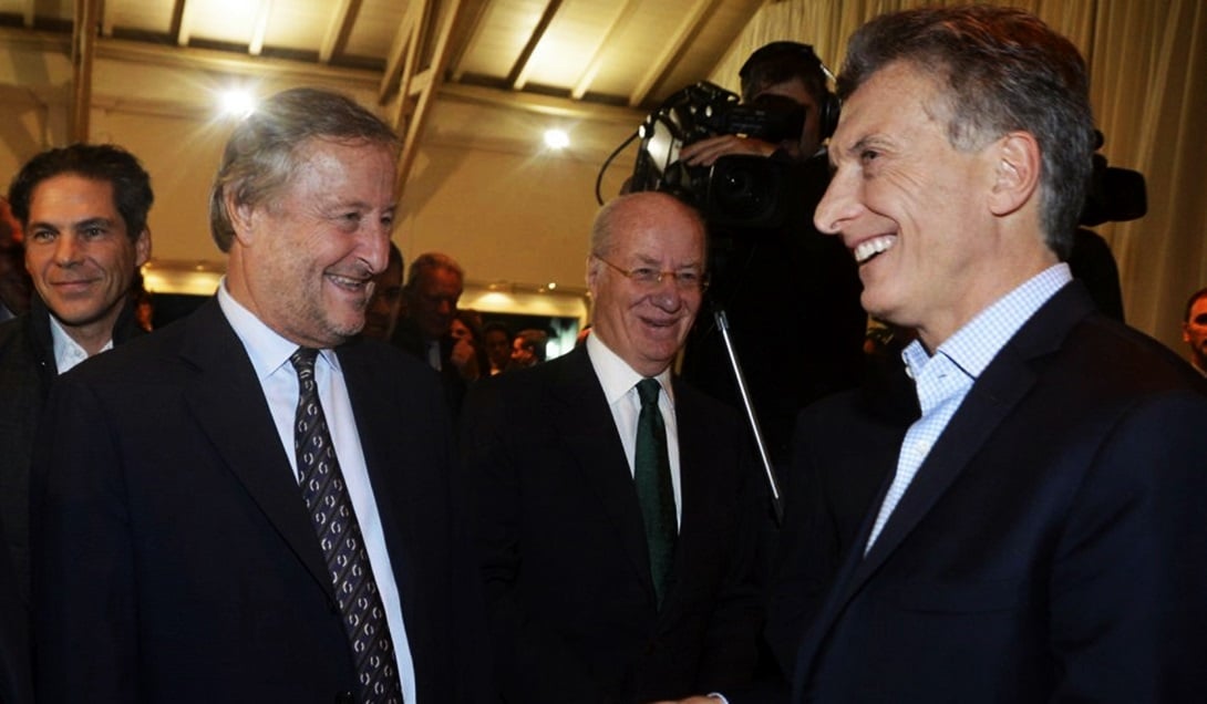 Cristiano Rattazzi, presidente de Fiat; Paolo Rocca, de Techint, y Macri el Olivos. 