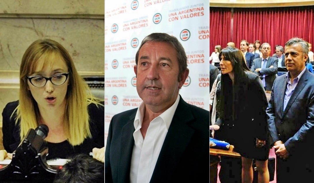 Senadores por Mendoza: Anabel Fernández Sagasti (PJ), JulioCobos (UCR) y Pamela Verasay (UCR).