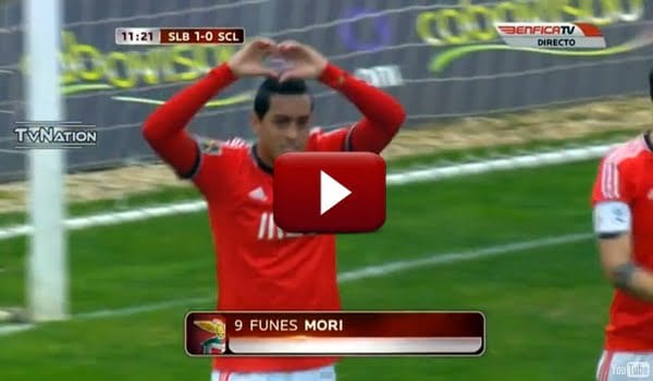 El mendocino Rogelio Gabriel Funes Mori marcó dos goles para el Benfica B en la segunda de Portugal