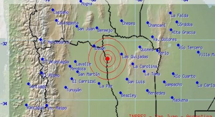 Fuerte sismo se sintió en la zona de Cuyo este lunes a las 7.49, con epicentro en el límite de San Luis con Mendoza
