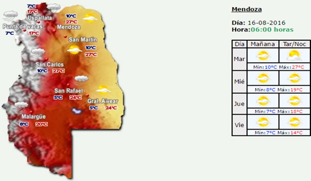 Fuente: Servicio Meteorológico Nacional.