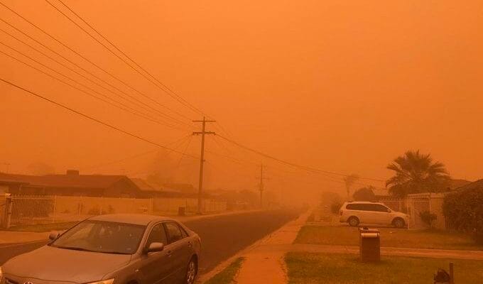 Una ciudad australiana se vuelve naranja por una tormenta de arena
