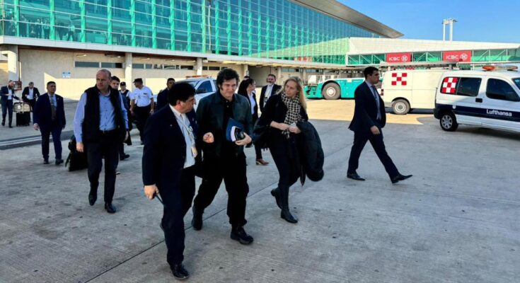 Milei arribó a Frankfurt para ir luego a Davos, donde participará del Foro Económico Mundial