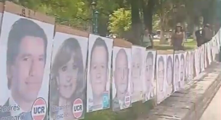 En la previa del tratamiento legislativo, las asambleas intervinieron la plaza con los rostros de diputados y diputadas